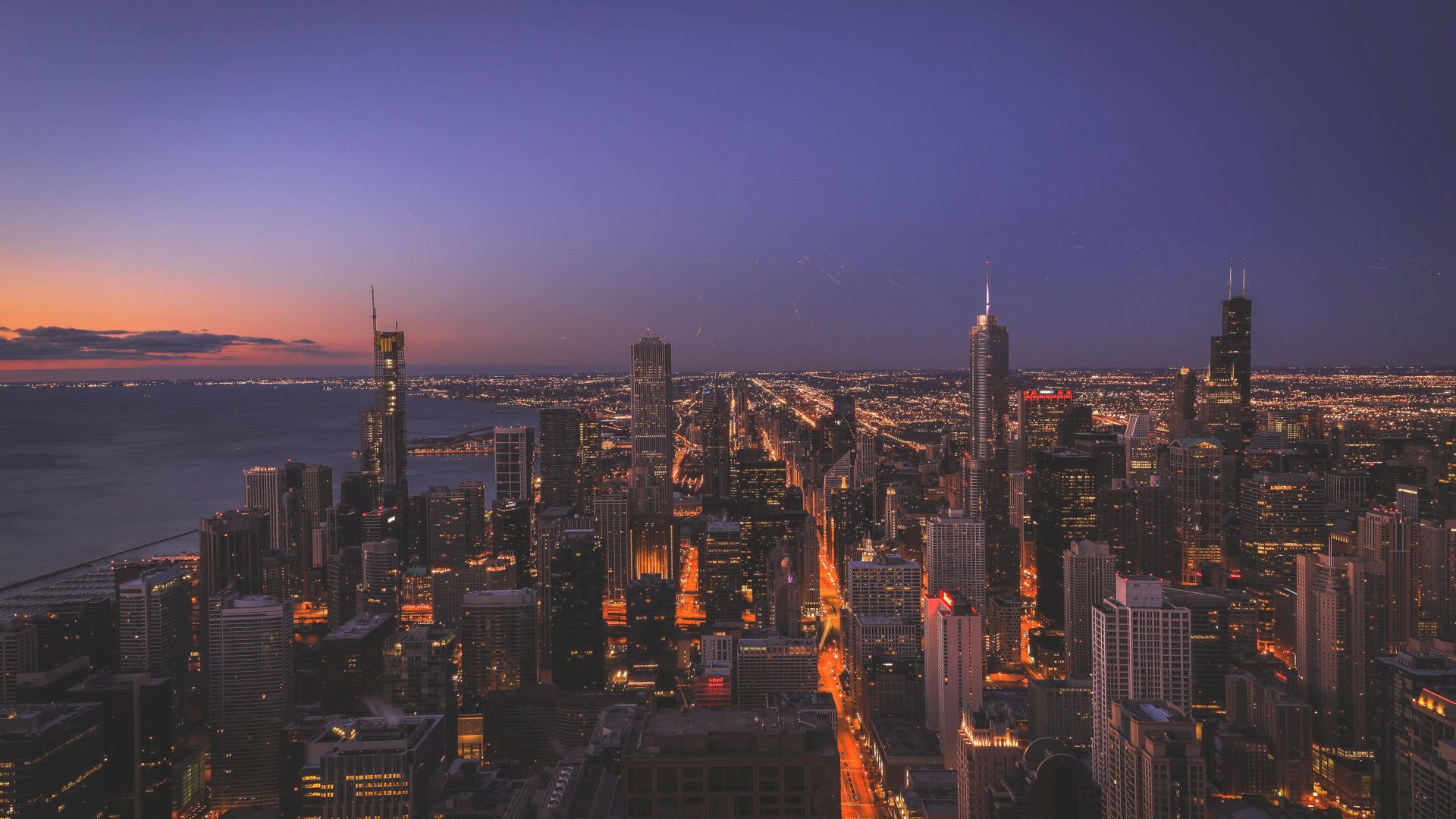overhead view of chicago