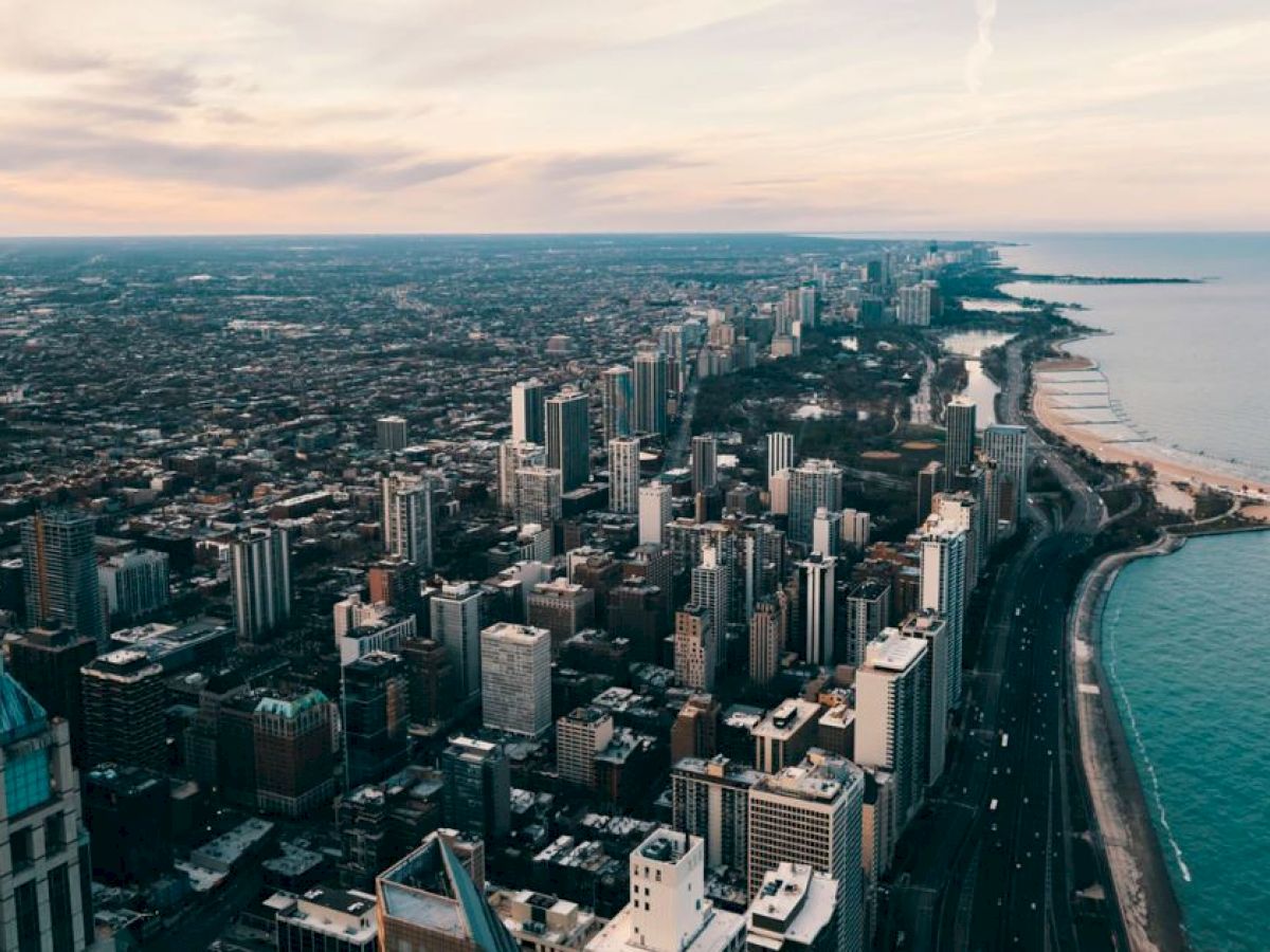 overhead view of chicago