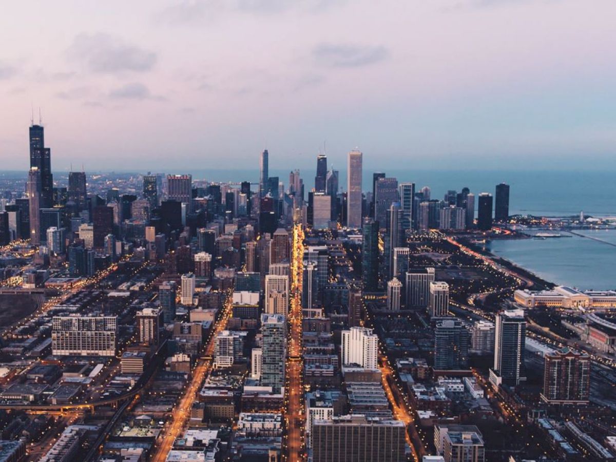 overhead view of chicago