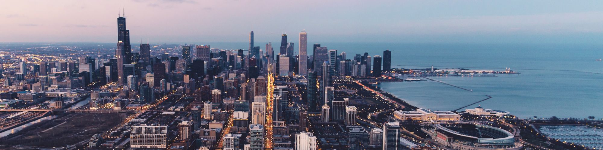 overhead view of chicago