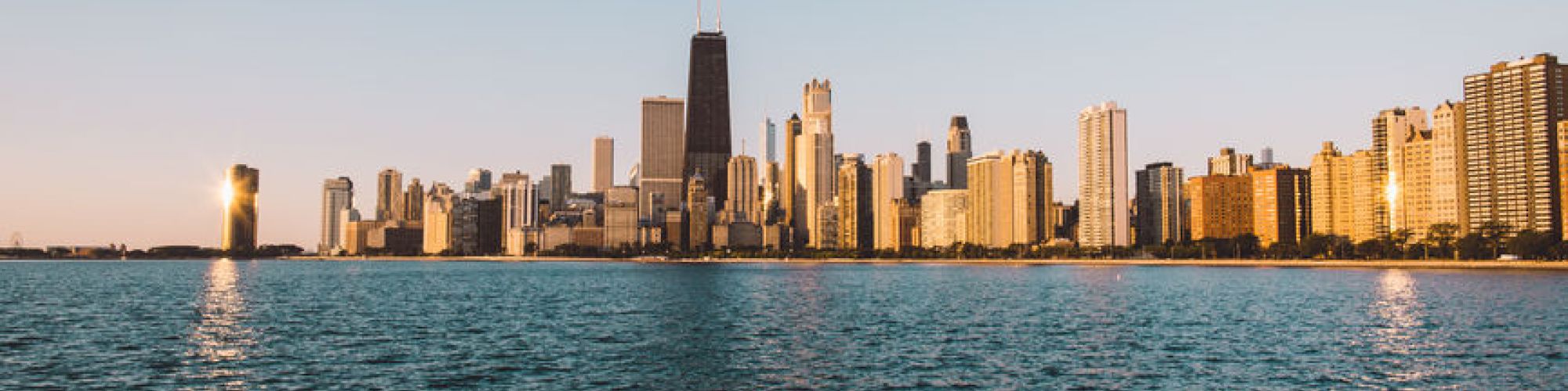 chicago skyline at sunrise