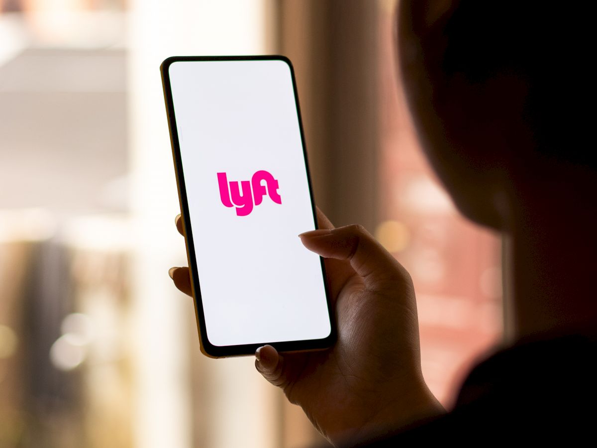 phone with lyft app on screen